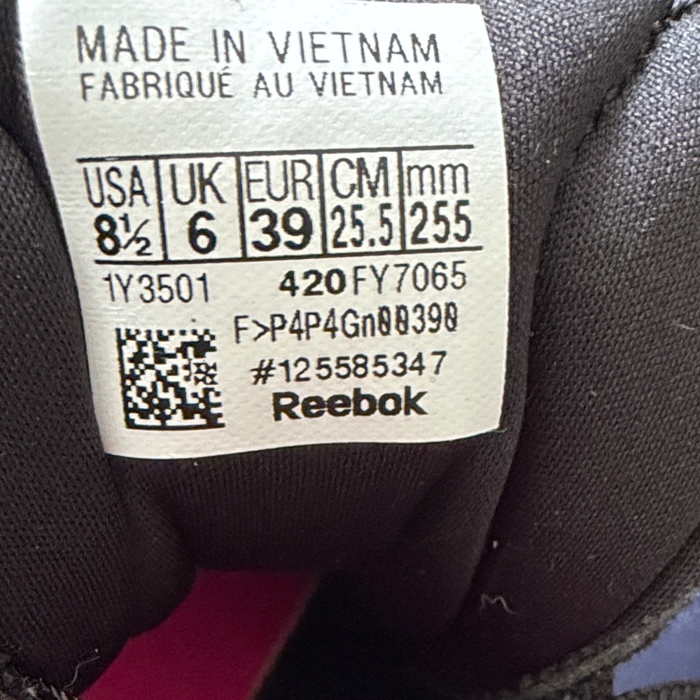 Reebok Black and Hot Pink Women's Athletic Sneakers, Size 8.5- Excellent Cond - Picture 3 of 3